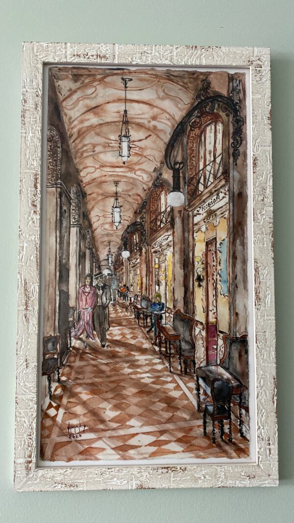 Venice Italy - Florian Cafe water color on archer paper